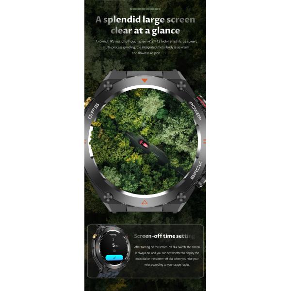 Bluetooth GPS Smart Watch Calling Smart Watch With 1.45'' IPS Screen For IOS And Android