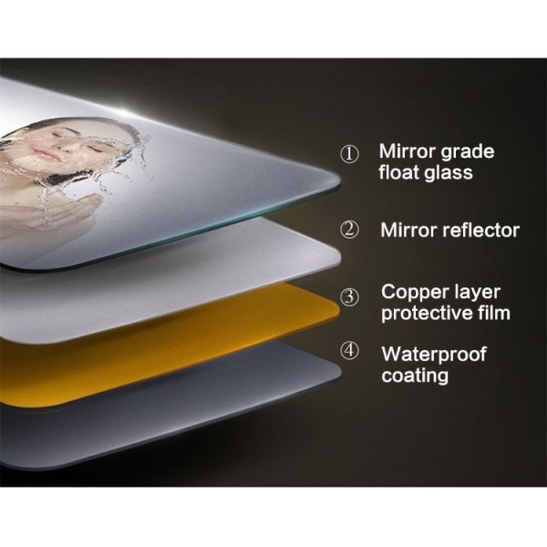 Front Lighted And Backlit Wall Mounted Round Silver Bathroom Mirror With Touch Screen