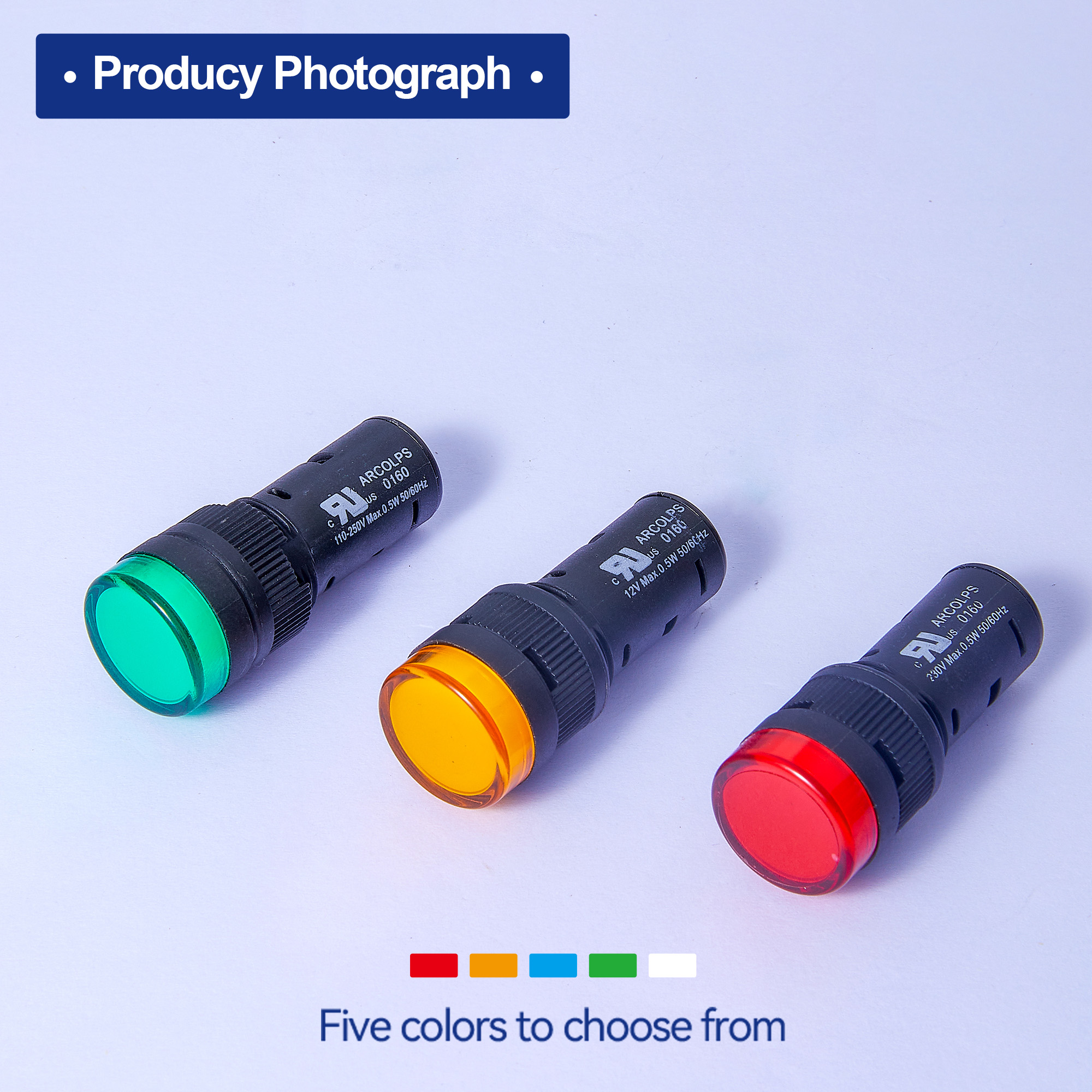 High Efficiency Plastic Indicator Light with Multi Voltage Support (2V-250V) IP67 Rated LED/Neon for Industrial Control Panels