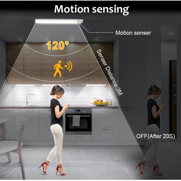30CM 120LED 2.5W USB Rechargeable Motion Sensor Light For Closet