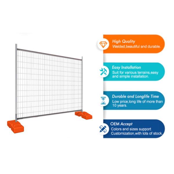 2.5mm Wire Diameter Galvanized Welded Temporary Fence For Construction Sites