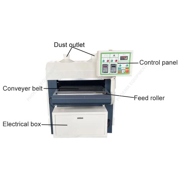 Woodworking Automatic Lifting Conveying Table Drum Sander Machine with Frequency Control