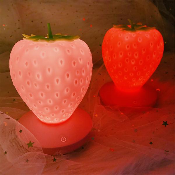 Touch Switch Led Night Lights Silicone Strawberry Table Light(WH-MTB-76)