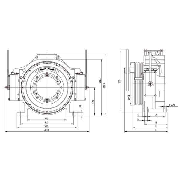 Load 1050kg Passenger Elevator Traction Motor Single Rope High Performance
