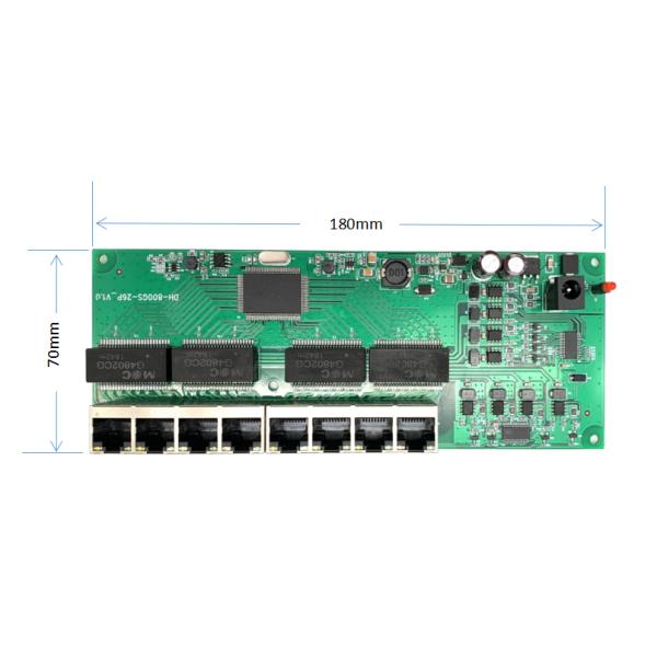 8 Port Gigabit Panel Ethernet Switch Module , POE PSE Switch Power Over Ethernet Module
