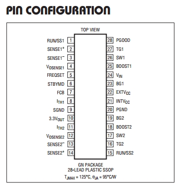 LTC3707EGN High Effi ciency,2-Phase Synchronous Step-Down Switching Regulator