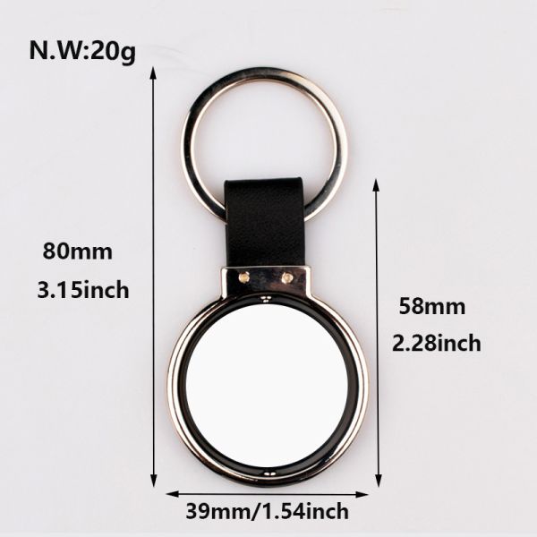 Sublimation Rotary Keychain Business Gift Custom Logo Double Sided Sublimation Keychain Blanks Metal Keyring Blanks