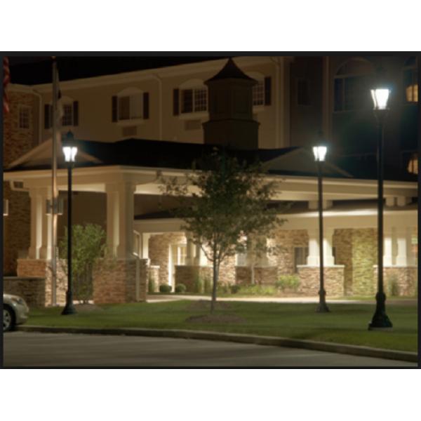 Circular Version 80W LED Post Top Lanterns , Die Cast Aluminum Post Top Light Fittings