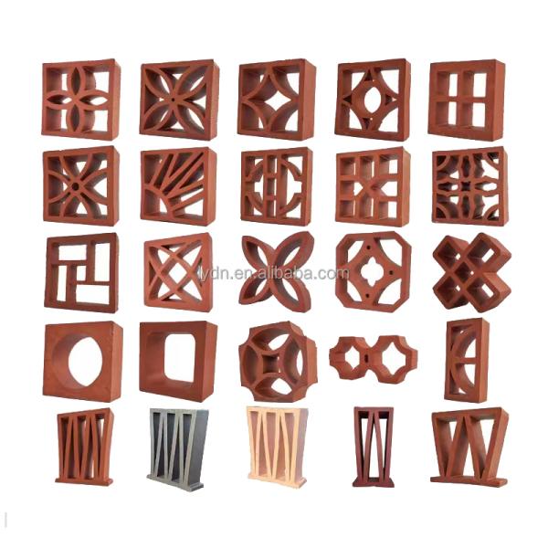 Terracotta Breeze Block Mold M Shape Wall Panel Interior Decorative Fire Bricks For Exterior Perforated Decoration Design