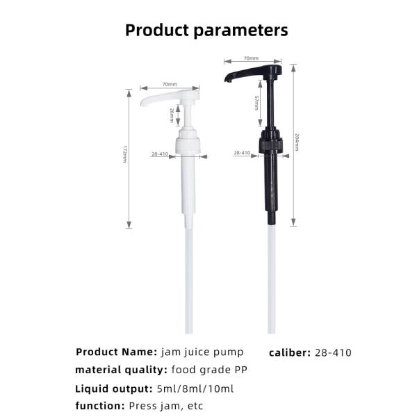 750ml Plastic PP Syrup Pump Dispenser Drip Proof For Coffee