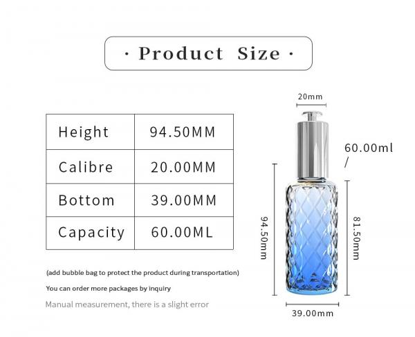 JoeForG 60ml Round bottom argyle pattern Cosmetic packaging bottle wholesale perfume glass bottle