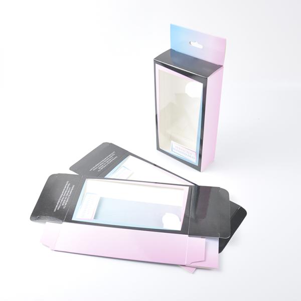Custom Cosmetic Packaging Boxes Makeup Brush Packaging Luxury with Clear Window Hook