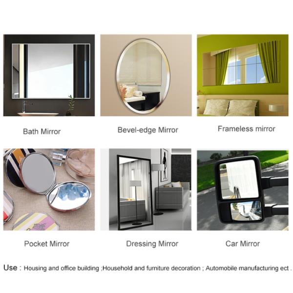 Technique Laminated Customized Request Beveled Mirror Glass Strips for Wall Decorative