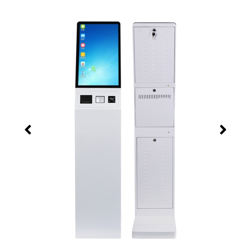 21.5 Inch Indoor capacitive totem Queue Ticket Kiosk with thermal printer For Queuing Management System