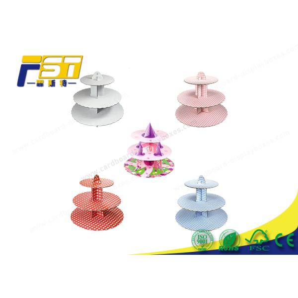 Durable Cardboard Three Tier Cake Stand , Cardboard Cupcake Display Stands