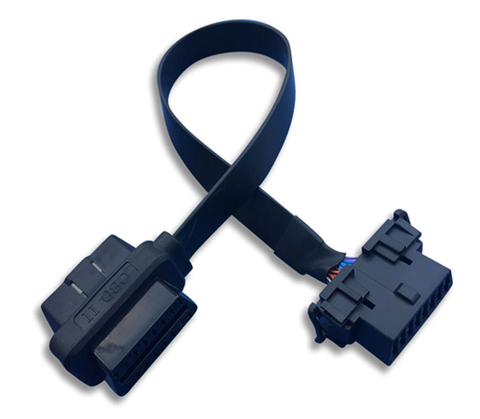 24 Inch Customizable Cable Length OBD2 Diagnostic Extension Cable for GPS Tracker Diagnosis