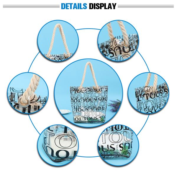 Amazon hot sale custom fashion waterproof transparent PVC tote beach bag with rope handles for women