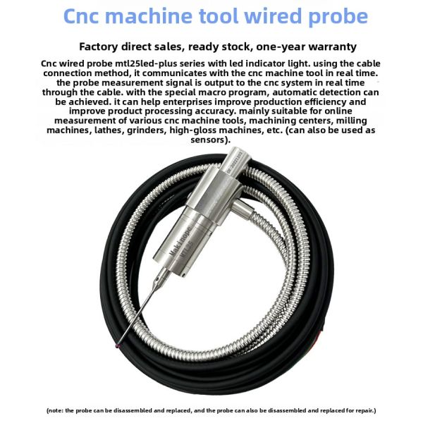 Makinopc L-Type Wired Probe CNC Machine Tool Automatic CNC Edge Finder MTL25Led-PLus Probe for Lathes Milling Machines