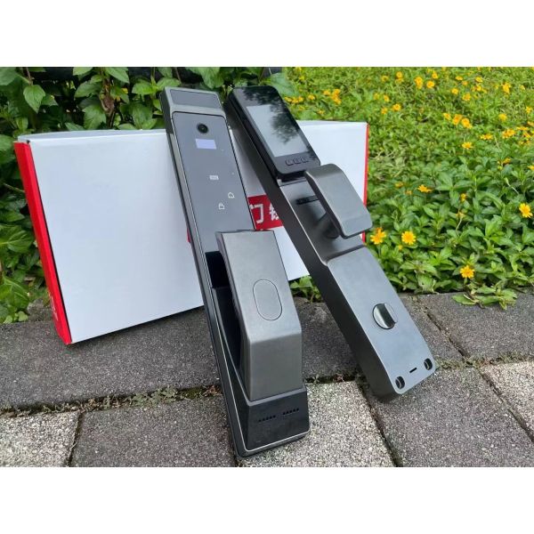 Qleung S914MAX 3D Face Tuya Wifi Automatic Lock Fingerprint Code Card Smart Door Lock with Peephole Camera