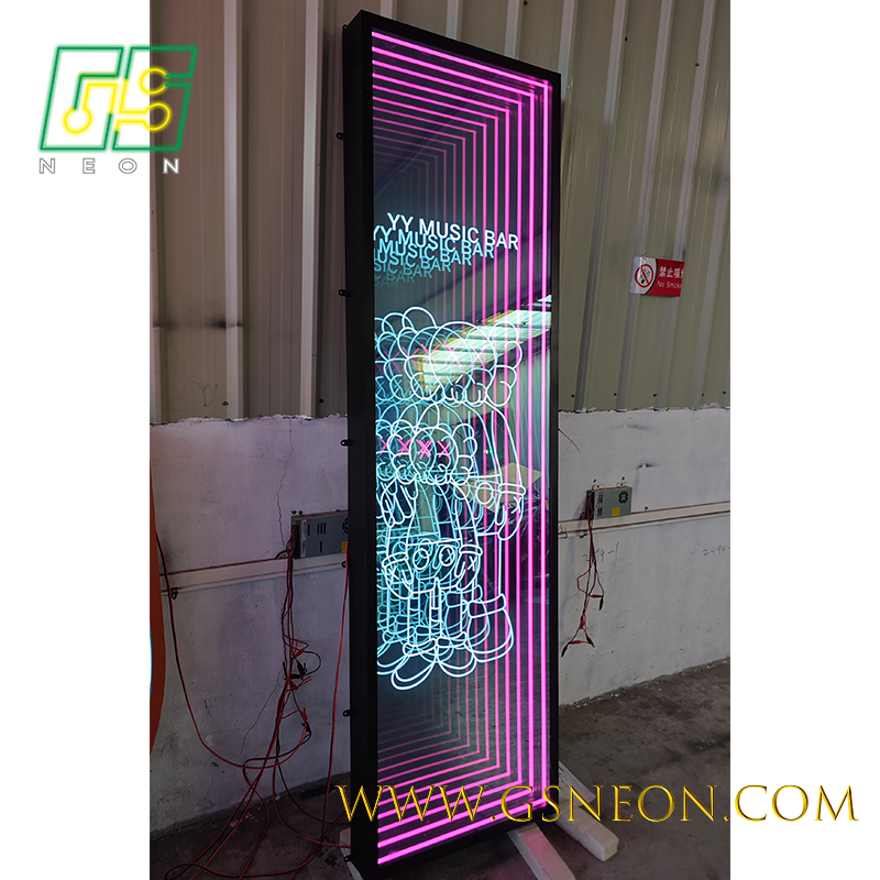 Modern Large Format Mirror Light Box Immersive Infinity Mirror LED Sign