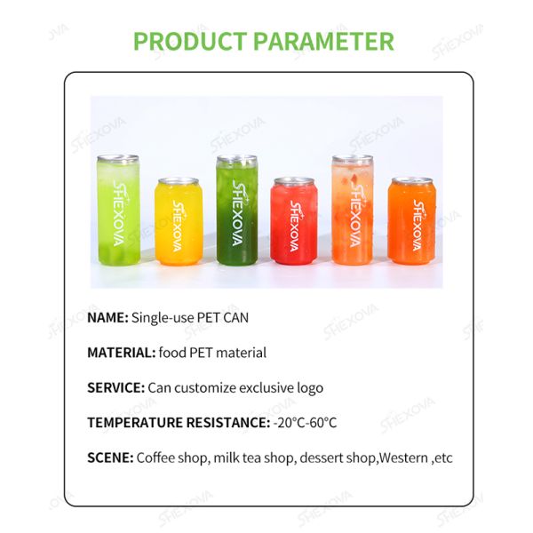 Clear can with custom logo printing example