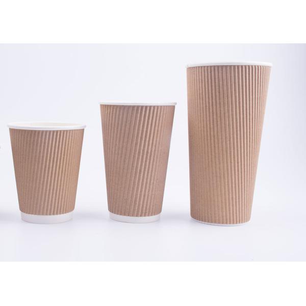 Disposable Throw Away Coffee Cups Triple Wall With 4 Color Process Printing