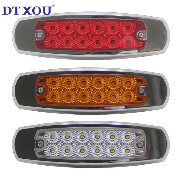 Universal 12-24v Super Bright Flash 12led Warning Strobe Lights Waterproof Dustproof Truck Vehicle Strobe Side Led Marker Light