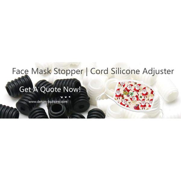 Navy Face Mask Stopper | Toggle Cord Locks Silicone Adjuster