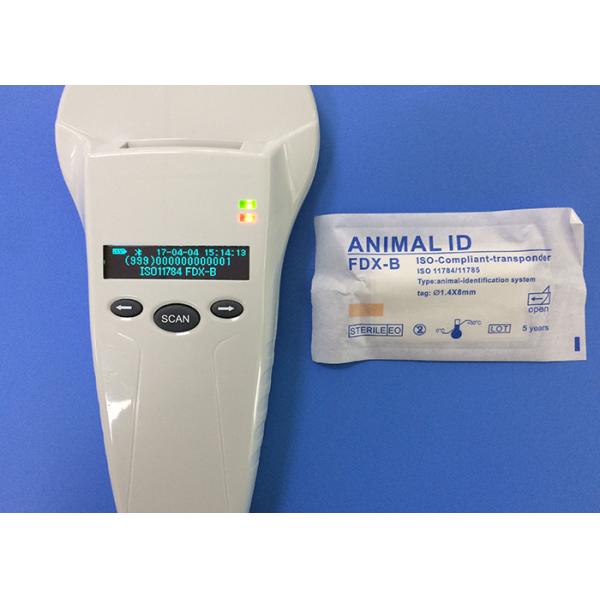Handheld Animal Chip Scanner / Reader For Ear Tag , 134.2khz Frequency