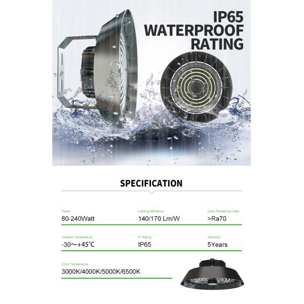 Workshop IP65 150w Industrial Led High Bay Lighting 6500k