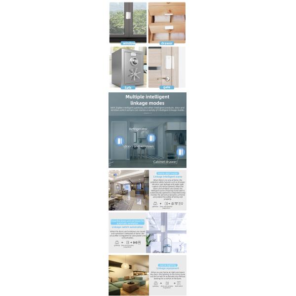 Tuya Smart Wireless Door Window Sensor Home Alarm System Temperature Humidity Detection