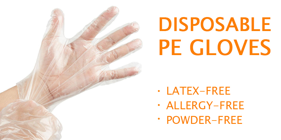 Lightweight Disposable CPE Gloves Transparent Gloves For Food Processing