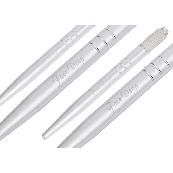 Face Deep Light Silver Manual Eyebrow Tattoo Pen , Microblading Eyebrows Tools