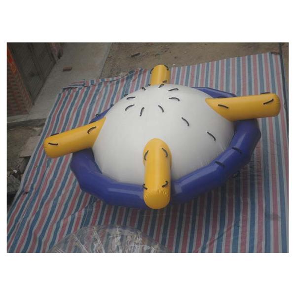 Attractive Fire - Proof White / Blue Inflatable Water Park Slides For Sea / Lake / Pool