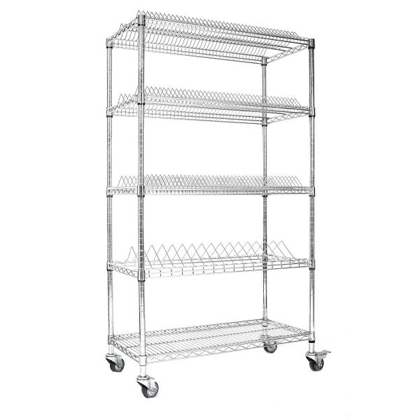 Customized ESD Storage 4 Layers Shelf Trolley Wire Mesh shelving Cart