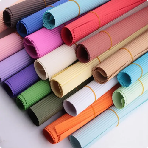 Assorted Color Florist Stripe Paper Rolls Soft Stripe Craft Paper For Flower Wrapping Gift Packaging