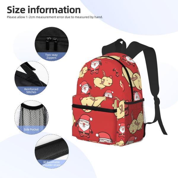 Interior Compartment Polyester Backpack Custom Christmas Gift for High School Students