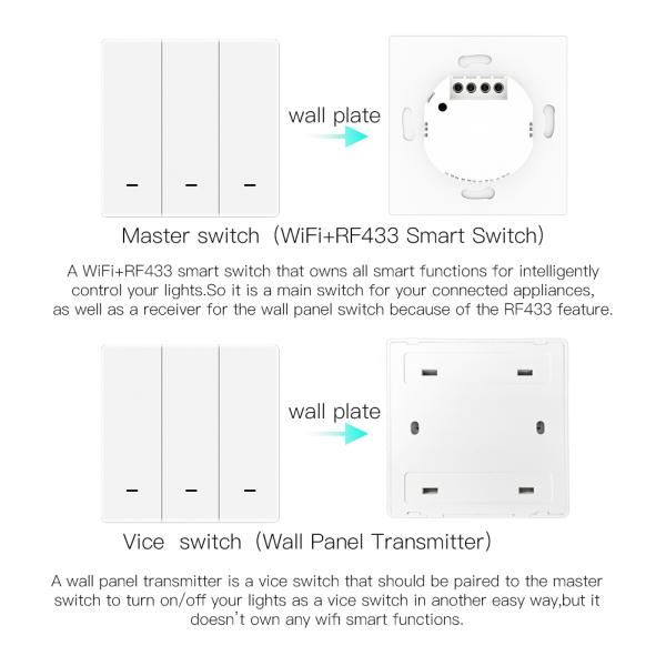 interruptor intelligent Smart Light Switch 1/2/3 Gang Push Button Switches Tuya Smart Home Automation IOT System