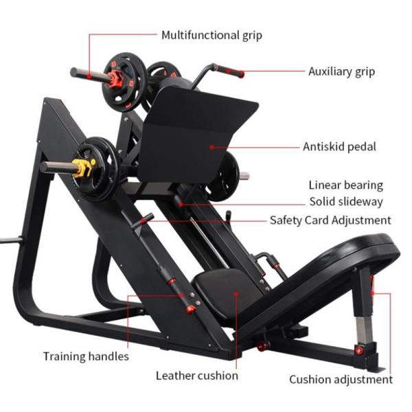 Body Building Pulldown Freeman 45 Degree Leg Press Machine for Medium Loader Training