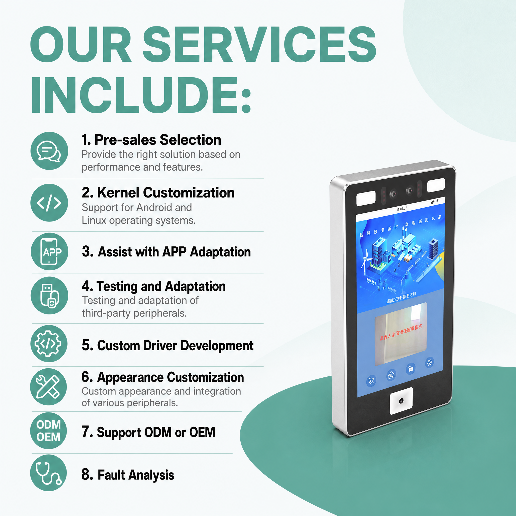 10.1" Wall Mount Face & QR Code Visitor Attendance Access Terminal
