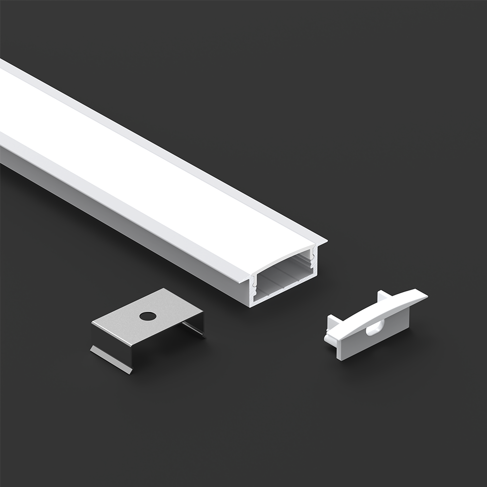 Close-up view of LED aluminum profile construction