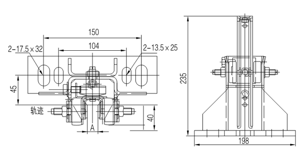 2.5 M/S Passenger Elevator Spare Parts Sliding Guide Shoe 10mm