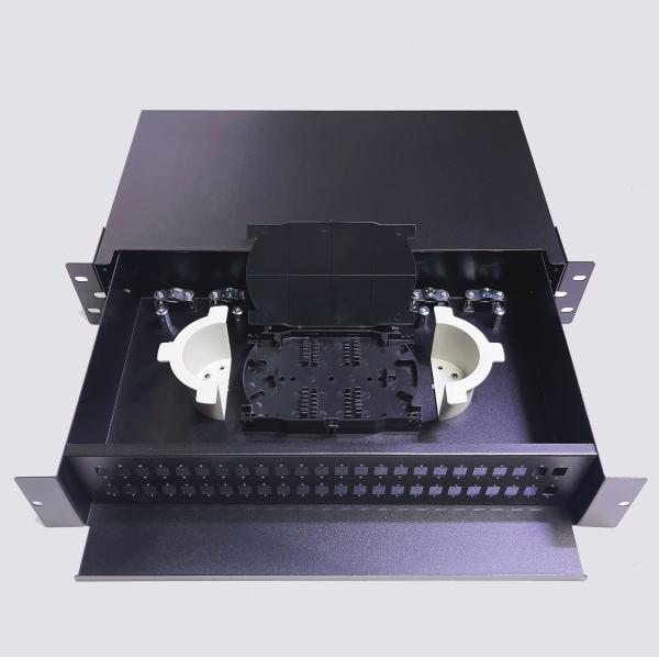 19 Inch Rack Mount Fiber Optic Patch Panel 2U 96 Cores SC Duplex Drawer Type Terminal Box