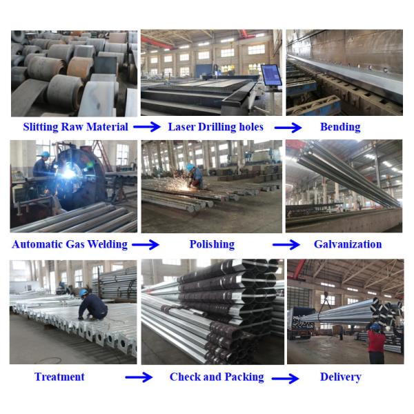 Customized 30ft 35ft Galvanized Octagonal Pole 355mpa 500kgf Load