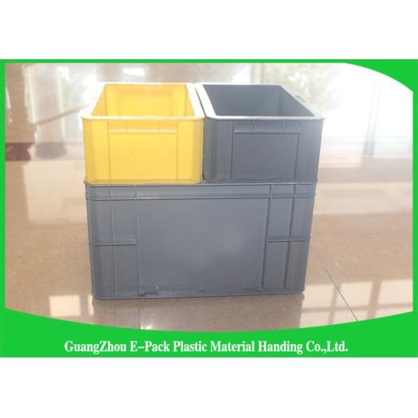 Grey Industrial Euro Stacking Containers Foldable Transport Non - Slip PP