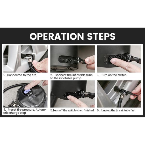 12V 150psi Electric Automatic Inflatable Car Tyre Air Pump Compressor Machine YANTU A05
