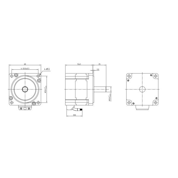 BLDC 48 Volt 60 Watt 52mm Three Phase Brushless Motor