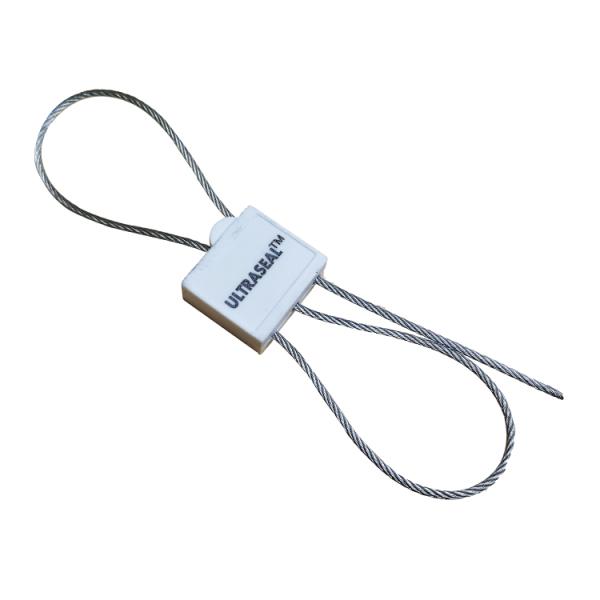 400mm Exposed Cable Length 2.0mm Diameter Pull Tight Locking Mechanism Orange Plastic Security Cable Seal
