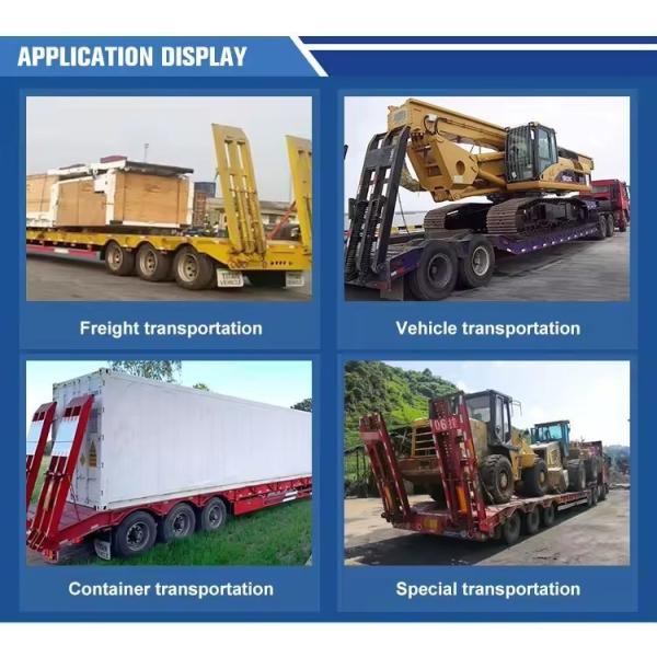 Customization 3 Axles 80t Lowbed Lowboy Low Flatbed Loader Drop Deck Trailer Tread 1820mm
