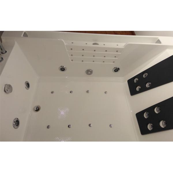 Double Pillows Rectangular Abs Jacuzzi Whirlpool Bathtub With Computer Control